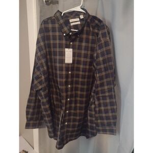 Round tree and Yorke Gold Label big mens 4xb long sleeve button down shirt new